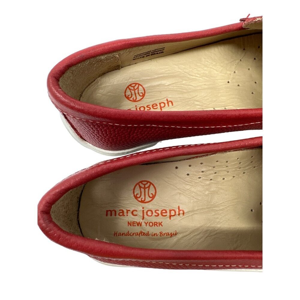Marc Joseph New York Kids Mulberry Red Pebble Leather Loafers Size 13 - Picture 6 of 9